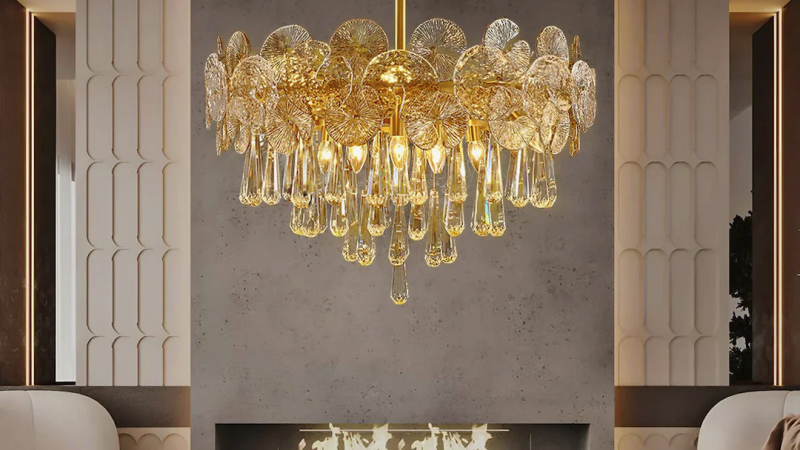 Lustre en verre coloré pour salle à manger