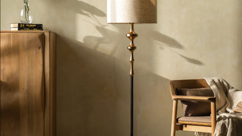 Lampe de sol en bois rétro moderne pour le salon