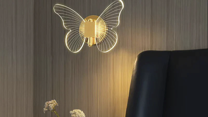 Lampe murale en forme de papillon pour la chambre