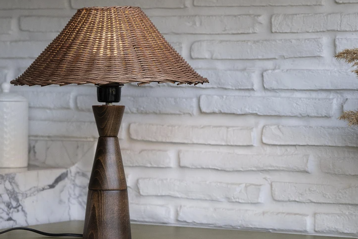 Lampe de table en laiton vintage et lin naturel pour ma chambre