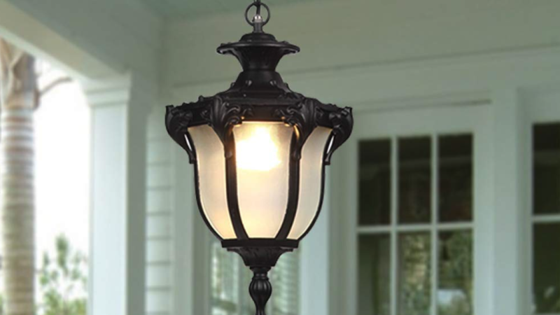 Lustre en verre, fer et aluminium imperméable de style européen