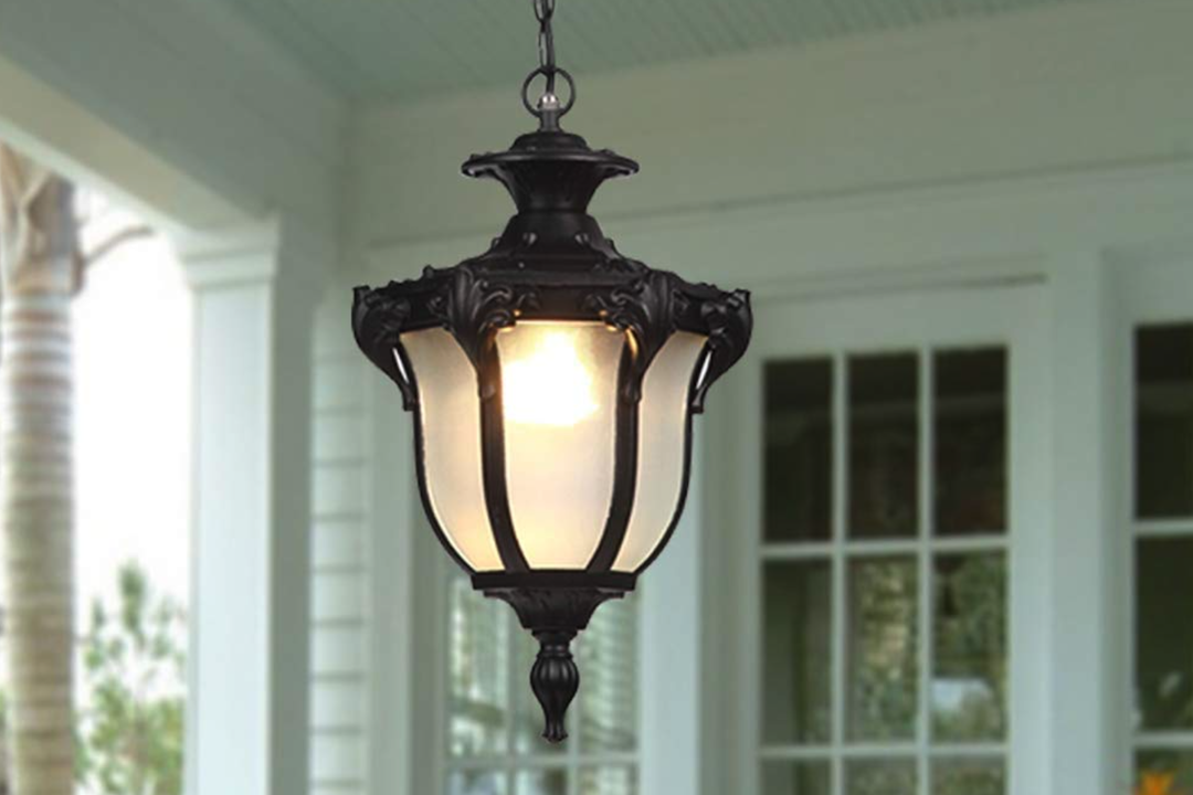 Lustre en verre, fer et aluminium imperméable de style européen