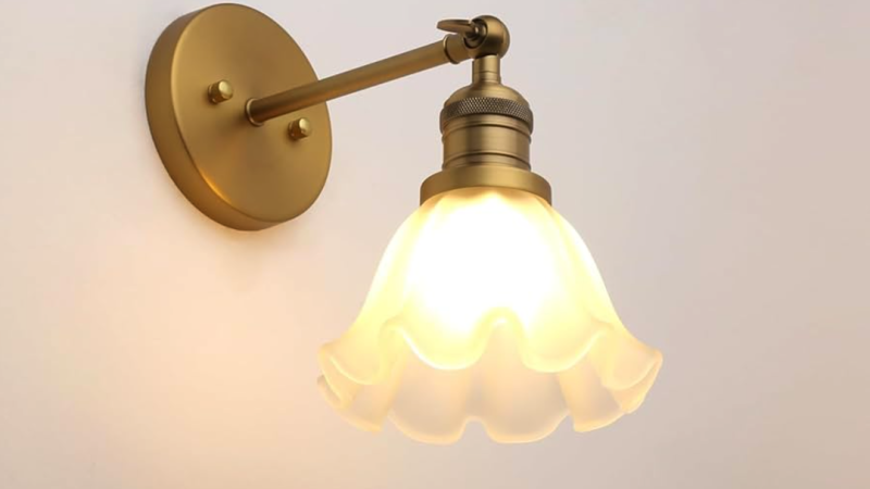 Lampe Murale Géométrique en Verre Laiton Sculpté