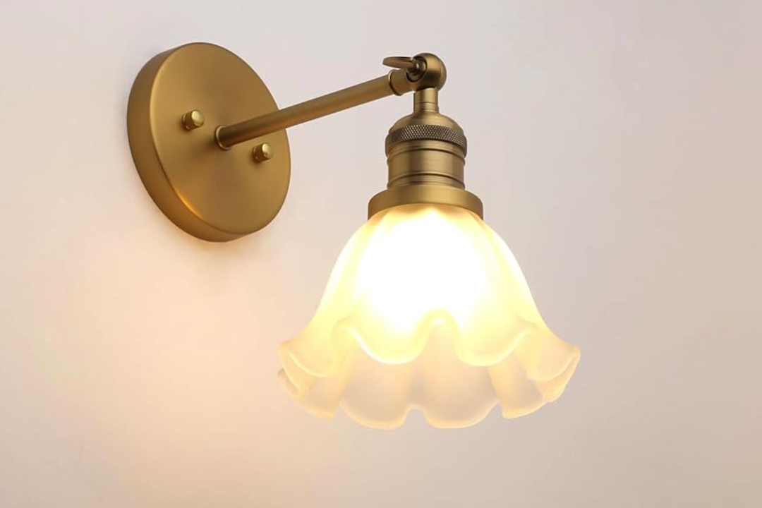 Lampe Murale Géométrique en Verre Laiton Sculpté