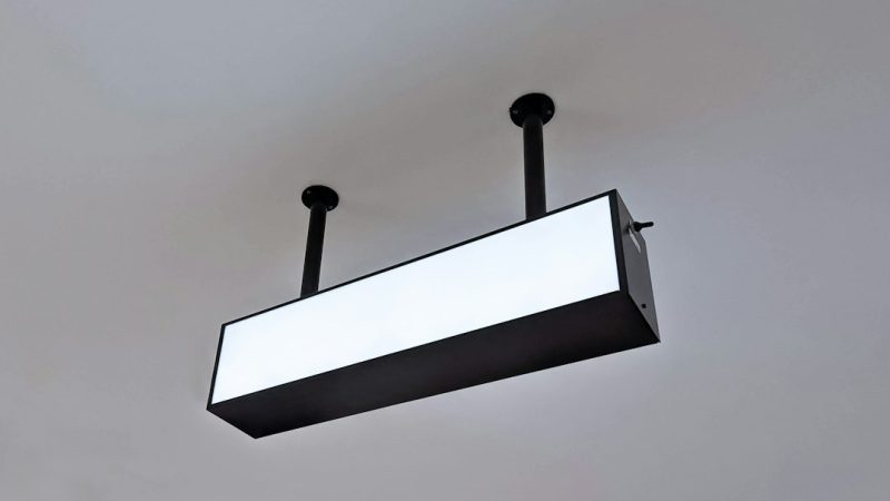Luminaire Plafonnier Ajustable en Hauteur avec Abat-jour en Lin